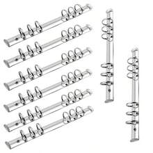 YQQ Carpeta De Archivos Carpeta 12 Clips Para Carpetas De Archivos Abrazaderas Carpeta De Anillas De 6 Agujeros Carpeta De Anillas A5 Anillos De Hojas Sueltas silver1234 - como en la foto - Ver 1