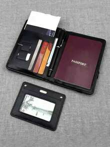 護照與疫苗接種卡夾 - RFID 防盜刷、輕量 PU 材質、專屬疫苗接種卡插槽、支援護照蓋章、中性設計（適用於旅行、簽證、文件）、時尚外觀、觸感滑順、極簡風格、高品質工藝，商務旅客與學生的理想選擇 - 彩色 - 查看 9
