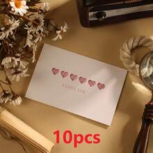 极简剪纸明信片和贺卡 - 节日贺卡、创意生日贺卡 - 来自花店的简约情人节感谢卡 - 适合送给朋友、爱人和家人，表达爱意和关怀 - 彩色 - 查看 13