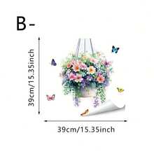 1/2片装 春季花盆窗贴 蝴蝶静电贴纸 彩虹棱镜效果 防晒防紫外线 家居办公玻璃表面装饰 DIY艺术工艺用品 - 彩色 - 查看 10