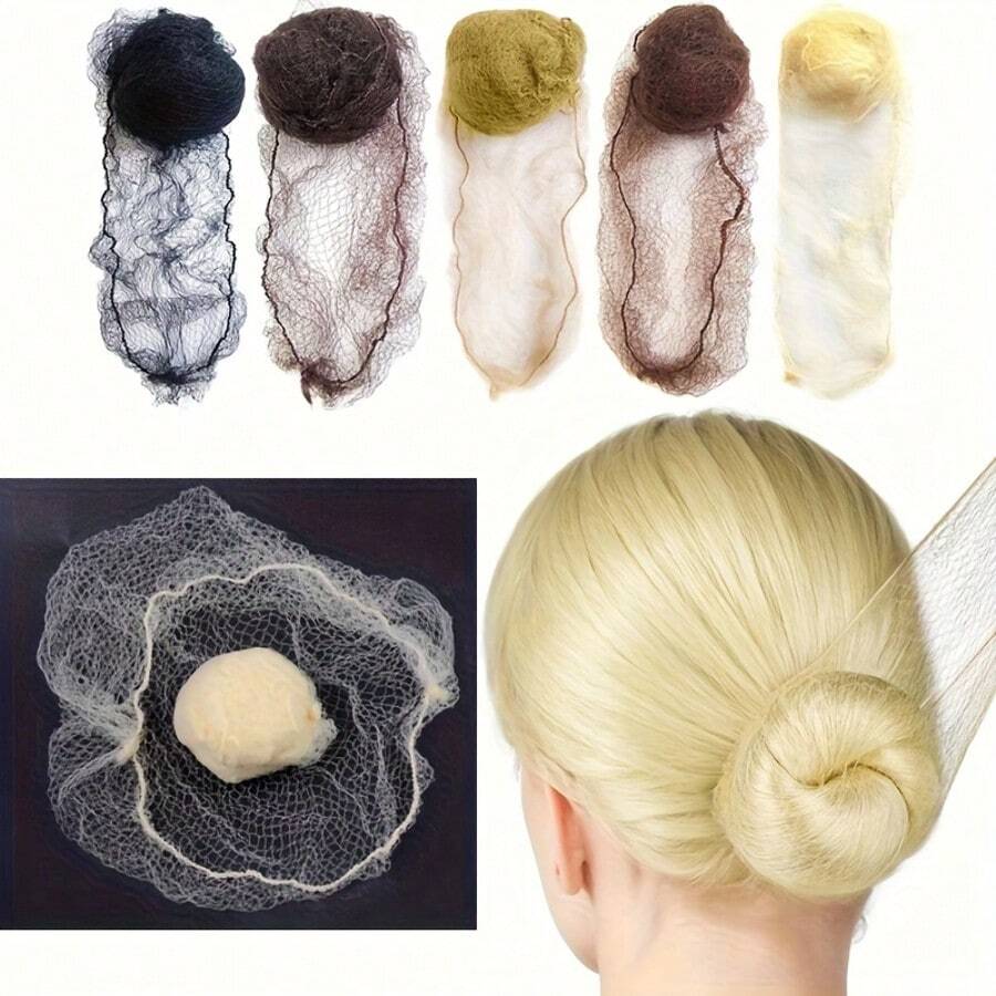 50/100 Peças Rede Elástica Invisível para Coque de Cabelo, Tela Marrom de 20 Polegadas, Adequada para Bailarinas, Penteados de Peruca e Dormir - Design Minimalista Elegante, Acessórios de Balé, Rede para Coque de Dança, Rede de Peruca Ultra-Fina, Rede Elástica para Coque, Rede Invisível para Aeromoça, Conjunto de Ferramentas de Penteado, Kit de Ferramentas de Penteado, Acessórios de Cabelo para Casa, Verão, Férias, Viagem, Festival, Aniversário