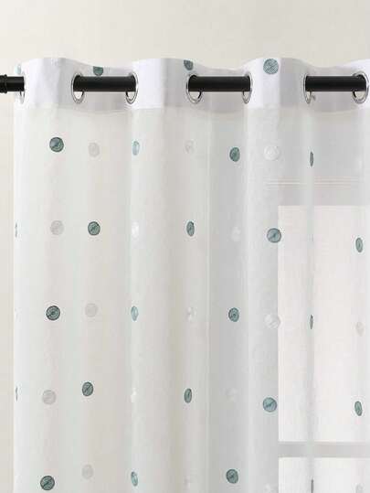 1pc/2pcs European Classical Embroidered Tulle Curtains, White Transparent Curtains, Suitable For Bedroom, Balcony, Living Room Luxury Curtains, Elegant White Lace Curtains With Delicate Leaf Embroidery , Light-Filtering Polyester Drapes For Living Room, Bedroom, Office, And More - Machine Washable, Bedroom Decor Curtains,