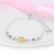 1 Piece Of Sterling Silver Bracelet, Fashionable And High-End Sunflower Bracelet - Sunflower Pull-out Bracelet - View 4