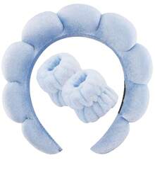 5 PCS/3PCS Girls Sponge Spa Headband Wristbands With Large Flower Hair Claw Clip Gift Set Hair Stuff Hair Accessories Set With Delicate Box For Party Gifts And Daily Use - 彩色 - 查看 12
