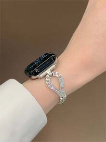 Chic Apple-Inspired Diamond Bracelet Watch Band With Freely Adjustable Sizing | Sleek Design, Compatible With Apple Watch Ultra/SE/Series 11/10/9/8/7/6/5/4/3/2/1 | Fits 38mm 40mm 41mm 42mm 44mm 45mm 46mm 49mm - 42/44/45/49mm (s10) 46mm - View 8