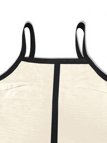 Women's Elegant Sexy Square Neck Sleeveless Colorblock Vacation Style White Short Dress, Spring/Summer