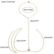 1 Piece Elegant Retro Body Chain For Women - Back Necklace With Exquisite Pendant, Suitable For Parties, Dinners, Beaches, Casual Outfits - Year-Round Charm Jewelry, Beach Accessories, Exquisite Design, Fashion Craftsmanship, Unique Piece, Must-Have For  Enthusiasts - 金色的 - 查看 7