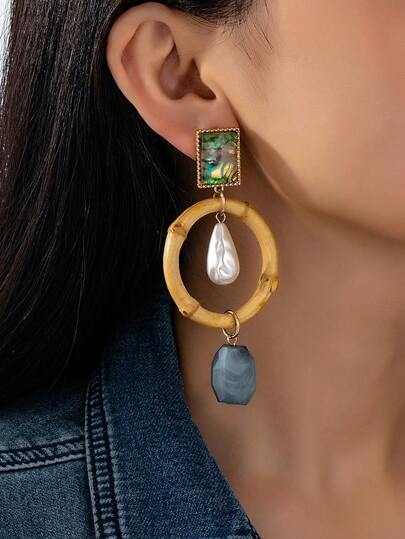 1 Đôi bông tai tua rua ngoại cỡ, phong cách Bohemian thanh lịch, điểm nhấn thời trang.