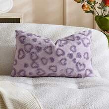 1/2 chiếc vỏ gối trang trí hình trái tim dập nổi chủ đề Ngày Valentine (Không bao gồm ruột gối), vải lanh Hà Lan hai mặt, vỏ gối vuông, gối trang trí nhà cửa dịp lễ, vải nhung mềm mại, trang trí hiện đại cho ghế sofa, phòng ngủ, ký túc xá. - Màu tím hoa cà - Xem 18