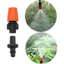 农业灌溉可调流量雾化微喷嘴，温室果园蔬菜灌溉节水喷嘴，花园草坪冷却除尘，滴灌毛细管匹配雾化喷嘴组合 - 彩色 - 查看 6