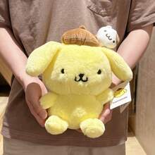 Miniso Búp bê nhồi bông Sanrio Pompompurin Baby Good Friends Series, chất liệu vải nhung mềm mại thân thiện với da, hình dáng chú chó vàng đặc trưng + chi tiết thú cưng dễ thương trên đầu, chất liệu mềm mại, co giãn, thích hợp trang trí phòng ngủ và chụp ảnh hàng ngày (1 chiếc) - Màu vàng - Xem 2