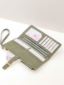 MINGYOU Long Style Women's Fashion Snap Sweet Cute Wallet, Exquisite Zipper Wallet, Multi-Functional Card Holder Wallet, Student Gift - Green - View 6