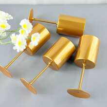 1/2/8/12/24/48pcs Polypropylene Red Wine Glasses | 10.56oz Wide Mouth White Wine Glasses, Straight-Sided Cocktail Glasses, Dishwasher , Soft Colors, European Style - Gold - View 3