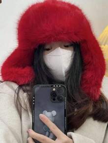 1pc Women's Faux Wool Winter Warm Hat, Suitable For Outdoor Activities In Spring, Autumn And Winter, Warm And Versatile Bucket Hat, For Hiking, Skiing, Cycling And Daily Wear, Popular Style Winter Outfits