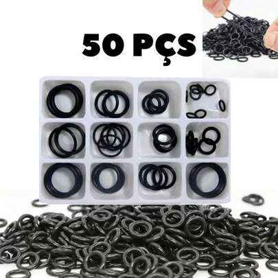 Kit 50 O-Rings de Borracha – Vedação para Sistemas Hidráulicos, Automotivos e Industriais