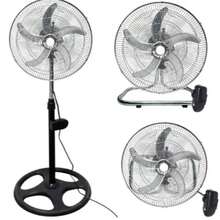 Ventilador Metálico 3 En 1 Con 5 Aspas 50 Cm Mod. Tn001 45.72 Cm 60 Negro Cromo Metal 5 - Negro - Ver 2