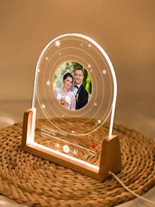 1pc Personalized Vinyl Record With Photo Music Light Board, Small Night Light, LED Photo, Suitable For Women, Men, Couples, Families, Boyfriends, Girlfriends, Can Customize Valentine's Day, Father's Day, Mother's Day, Anniversary Customized Gifts, LED Lamp Stand With Acrylic Plaque, Acrylic Song Plaque, Anniversary Gift, Birthday Gift, Bedside Lamp, Gift Giving, Commemoration, Holiday Gift, Holiday Blessing - Huang Guang - View 1