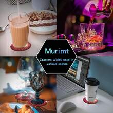 2.75" Shiny Leopard Print Rhinestone Car Cup Holder Mat, Women's Car Drink Coaster - Rhinestones - View 11