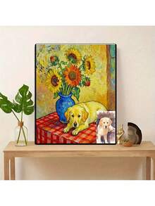 Poster pe pânză 2D plat, personalizat, convertit în fotografii - Artă murală personalizată fără ramă în stil desen animat, Imprimare vibrantă cu cerneală pentru decor interior, ziua de naștere, aniversare, Crăciun, cadou de Ziua Îndrăgostiților, utilizare în interior, pictură murală pe pânză, perfectă pentru decorul camerei