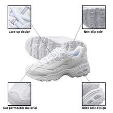 Skechers D'LITES系列系带运动鞋，女士休闲通勤鞋，跑步鞋 896180-WHT - 白色 - 查看 6
