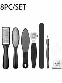 8/10pcs Foot Care Set, Includes Foot File, Callus Remover, Foot Scrub, Foot Rasp, Foot Scraper, Storage Bag, Organizer Box - Multicolor - View 16