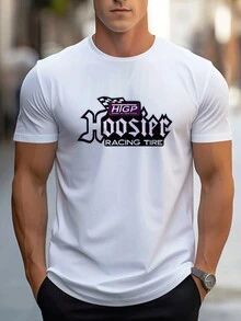 Camiseta de talla para hombre con el logotipo HIGP de Hoosier Racing Tire para fanáticos del automovilismo y pilotos de carreras. - Blanco - Ver 2