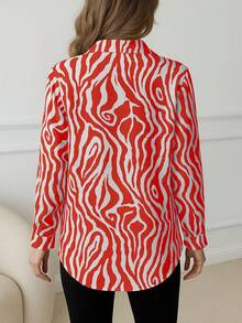 Neue Ankunft Damen Mode bedrucktes Hemd in Knielänge mit Knopfleiste, geeignet für alle Jahreszeiten