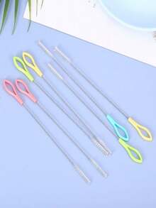 10pcs/Set Stainless Steel Thicker & Longer Straw Cleaning Brushes, Nylon Material, Suitable For Baby Bottles, Water Bottles, Glass Tubes, Kitchen, Bathroom And Home Use - Multicolor - View 7