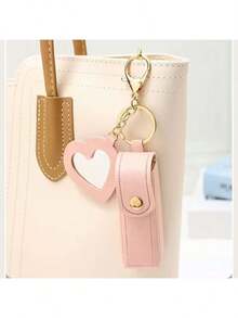 1/2 件装迷你口红盒带镜子，便携式 PU 皮革钥匙扣口红收纳包 - 粉色化妆包化妆品收纳盒口红袋，感恩节礼物，送给女孩、女士、妈妈的礼物，口红袋，女士礼物，女孩礼物，女朋友礼物，女士礼物，圣诞礼物，创意女士礼物，包包装饰，收纳袋，化妆包，旅行必备 - 彩色 - 查看 7