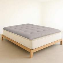 1pc Japanese Tatami Mattress Cover, Breathable & Comfortable, Soft & Cozy, Down Alternative Filling, Light Gray - Light Grey - View 3