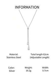 1pc Stainless Steel Minimalist Vintage High-End Teardrop Pendant Necklace
