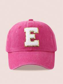 1顶男女通用26字母水洗棒球帽，遮阳帽，适合户外活动和日常佩戴，防紫外线 - 金標-玫紅水洗帽 - 查看 23