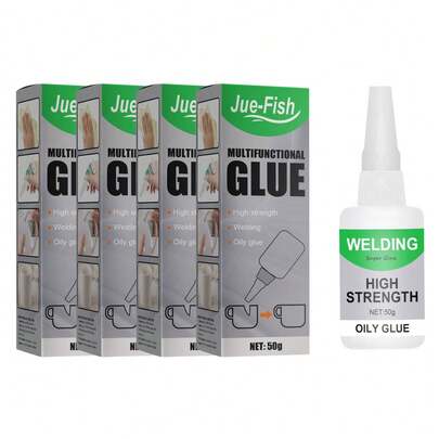 Multi-Functional Transparent Adhesive (50g) – Clear Glue For Glass, Wood And Ceramic, Water-Resistant, Quick-Setting Universal Adhesive With Polyvinyl Alcohol And Latex, Suitable For General Household Repair And Bonding