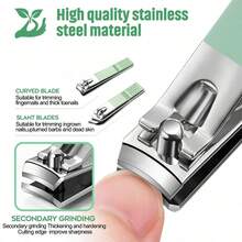 6 Pcs Ear Wax Removal Tool Set With Storage Tube, + 8 Pcs Nail Clipper Set - 綠色+綠色 - 查看 6
