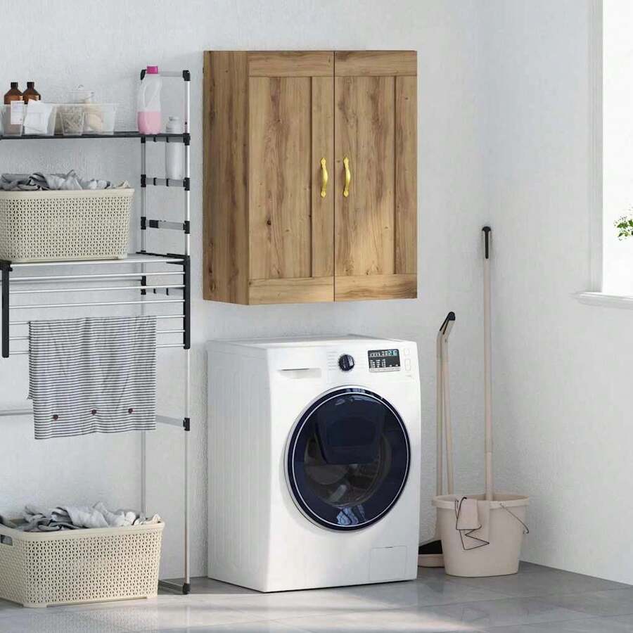 Larryhot Pensile Rovere artigianale 69,5 x 34 x 90 cm Legno multistrato,Robusto e durevole, facile da montare, la scelta ideale per l'arredamento della casa - Castano - Visualizzare 1