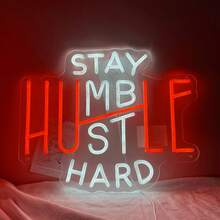 1pc LED Neon Light, For Wall Decor, LED Neon Light Party Decoration, USB Powered Switch, Dimmable Brightness, Suitable For Bedroom Decor, Wall Decor, Men's Gift, Dinosaur Theme, Fun Gift, Decorative Lamp, Living Room Lighting, LED Strip, Ceiling Light Cover, Car Interior Accessories - Red+White - View 2