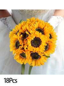 7 piezas de 27,5 cm de girasol realista, adecuado para manualidades DIY y decoración del hogar - Flores artificiales en floración para interiores/exteriores, se pueden usar para ramos de novia y decoración de mesa. Adecuado para decoración de verano, decoración del hogar, decoración del dormitorio, decoración de la casa, decoración de la sala de estar, decoración de la habitación, decoración de cumpleaños, decoración de bodas.