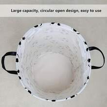 1 pieza Cesta de almacenamiento grande con estampado de fútbol, Cesta de lavandería/Baño/Decoración del hogar/Caja de almacenamiento circular plegable, Cestas/Cajas/Ropa, Cestas de lavandería - Multicolor - Ver 4