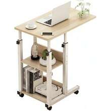 Multifunctional Bedside Table Bedroom Simple Bed Computer Lazy Table Home Simple Bedroom Movable Lifting Table-Maple - Multicolor - View 5