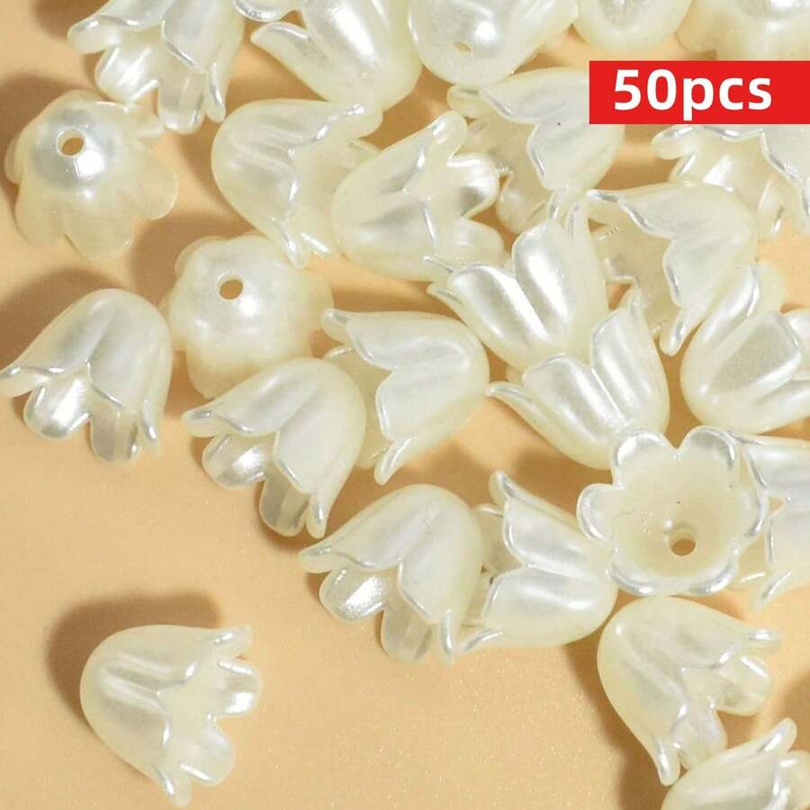 Yiwu Qiyou Accessories Co., LTD 1 paquete de Cuentas con forma de flor para manualidades del Día de San Valentín - Beis - Ver 1