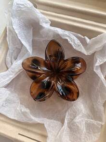 3个/1个 7.5厘米/2.95英寸芙蓉花造型塑料发夹，酒红色、玳瑁色、白色，轻巧，适合日常、休闲、派对、通勤、海滩、度假、扎马尾、盘发、洗脸、化妆、搭配服装等场合，时尚发饰，优雅发爪，夏季必备 - 彩色 - 查看 7