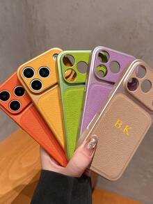 Ốp điện thoại da cao cấp rãnh chữ V, thiết kế tên chữ cái theo yêu cầu, cửa sổ lớn có thể biến đổi tức thì thành ốp điện thoại da PU sang trọng. - Xanh đậm - Xem 6