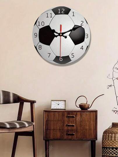 Silent Soccer Ball Wall Clock - Battery-Powered, Round Wooden Clock For Bedroom, Living Room, Study & School Decor ,Home Decor Living Room,Living Room Decor,Wall Decor,Home Decor,Room Decor,Wall Art,Room Decor Bedroom,Garden Decor,Kitchen Decor,Digital Clock,Clock For Wall,Clocks Living Room,Large Wall Clock,Ornaments Home,Halloween, Christmas, Thanksgiving, New Year Gift