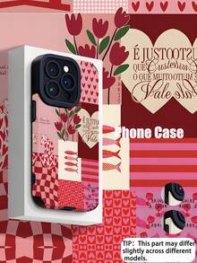 Minimalist Personalized Leather Fashion Plaid Floral Leopard Pattern 1pc Vertical Faux Leather Soft Protective Phone Case Suitable For Gifting To Friends And Couples Compatible With Apple And Galaxy 17/17AIR/17PRO/17PROMAX Anniversary Gift - Multicolor - View 3