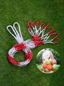 1个便携式篮球网袋，排球足球网袋，加厚尼龙网大容量运动球类收纳网袋，便携式大容量球袋，收纳袋，非常适合整理篮球、排球、橄榄球、足球和户外运动装备，以及存放家居用品，适用于学校运动场和器材，可悬挂收纳整理。