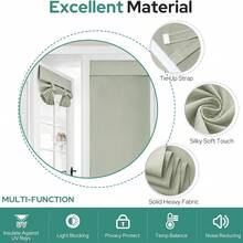 1件亚麻免打孔魔术贴门帘，不透明，魔术贴安装拆卸方便，自带魔术贴，推荐用于出租房，轻薄但不透明的窗帘/卧室帘 - 薄荷綠 - 查看 6