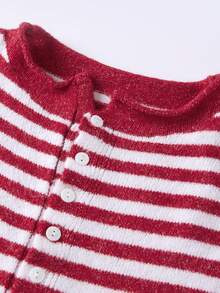 Women Knit Sweater Long Sleeve Button Closure Solid/Stripes Pullover Warm Sweater For Fall Winter - Burdeos - Ver 9