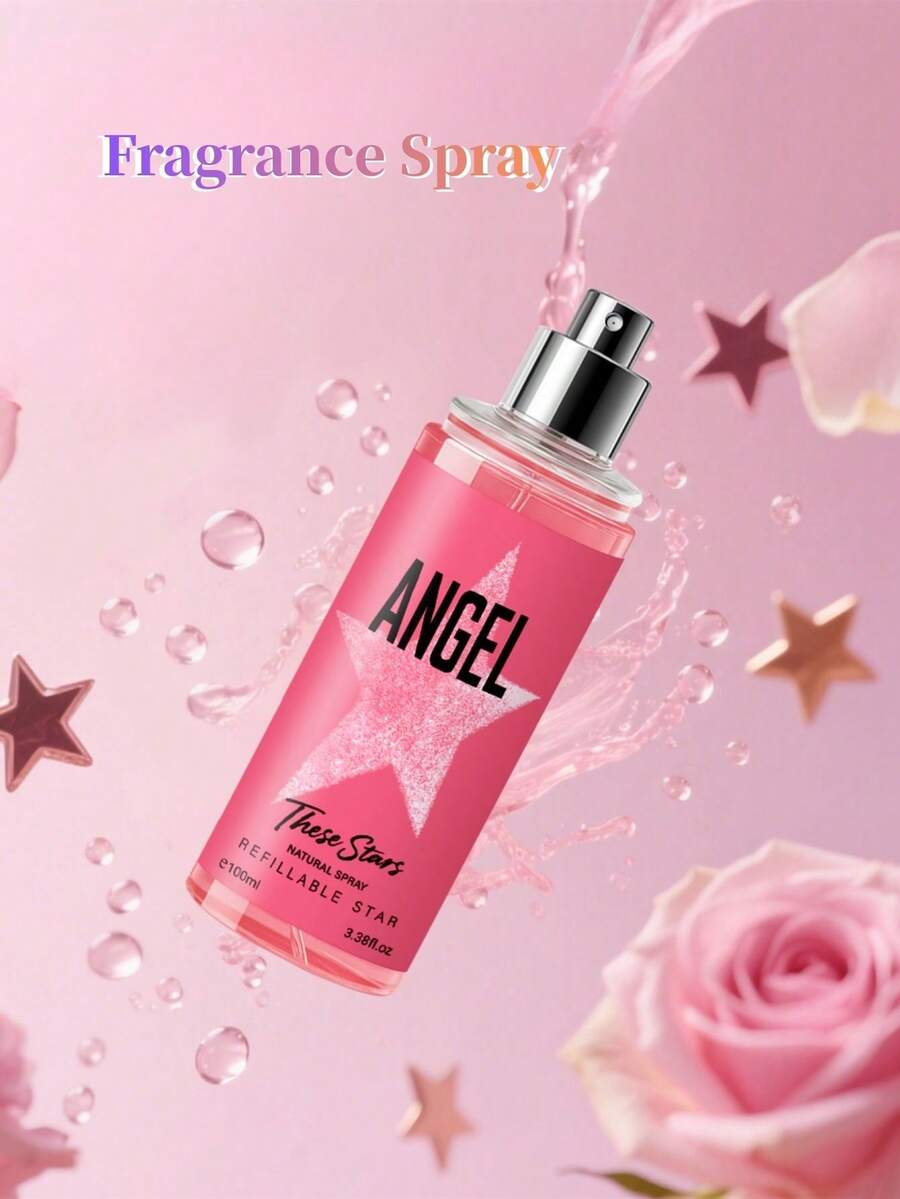 5-Pointed Star Angel Heart Fragrance Spray, 100ml, Long-Lasting & Fresh, Blending Oriental Fruity & Floral Notes - Honeydew, Cologne, Orchid, Bergamot, Boosts Confidence & Charm, Star-Shaped Bottle Symbolizes Your Heartfelt Gift, Leak-Proof Design, Ideal For Christmas, Parties, Halloween, Business Travel, Holidays, Birthday Gifts For Parents, Couples, Friends - Multicolor - View 1