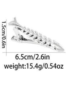 1个个性化朋克风武器造型领带夹，简约优雅，男士日常佩戴的理想之选 - 銀色 - 查看 3