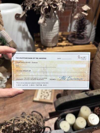 10/20 adet Evren Çeki, Boş Çekler, Çekim Yasası, Evrene Sipariş Verme Aracı - Finansal Bolluğunuzu Gerçekleştirin, Vizyon Panosu, Çekim Yasası, Şükran Günlüğü, Manevi Arayışta Olanlar, Zihniyet Koçları, Harika Bir Tatil Hediyesi